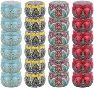 tokseo candle tin cans 24 pieces: metal round containers for diy candles, crafts, storage & holiday gifting logo