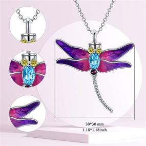 img 2 attached to 🐉 Dragonfly Urn Necklace: 925 Sterling Silver Keepsake, Memorial Cremation Jewelry for Ashes - SLIACETE