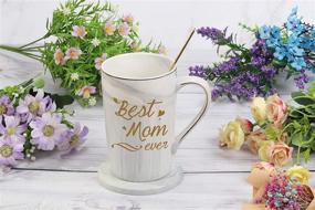 img 1 attached to 🎁 The Ultimate Gift for the Best Mom Ever: Best Mom Ever Mug with Gift Box, Spoon, and Mat - Perfect for Birthday, Christmas, or Mother's Day!