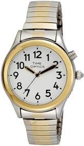 img 1 attached to ⌚ TimeOptics Women's Talking Two-Tone Day Date Alarm Expansion Bracelet Watch: Stylish and Functional Timepiece for Modern Women
