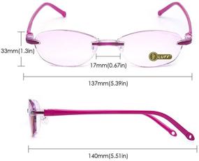 img 3 attached to 👓 LUFF Reading Glasses: Lightweight and Comfortable Home Readers - 2 Pack Frameless Diamond Trimming for Women - Great Value!