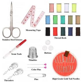 img 2 attached to 🧵 Sewing Kit Essentials: Needle, Thread, Scissors, Tape Measure & More – Ideal for Adults, Beginners, Travel, and Home