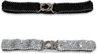 uxcell sequins interlocking buckles elastic logo