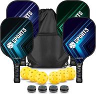 🥒 chimocee pickleball paddles set of 4 with premium rackets, fiber face & polymer honeycomb core racquets, 6 pickleball balls, 1 bag, and 4 replacement soft grip, for men and women логотип