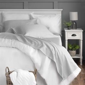 img 4 attached to 🌩️ Premium Egyptian Cotton Sheets - 4 Piece Set, Full Size, Storm Cloud | 300 Thread Count, Deep Pocket Fitted Sheet | Silky Soft & Durable Bedding