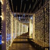 geanmoki 306 led window curtain string lights: perfect home garden wedding party wall decorations логотип