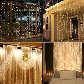 img 2 attached to Geanmoki 306 LED Window Curtain String Lights: Perfect Home Garden Wedding Party Wall Decorations