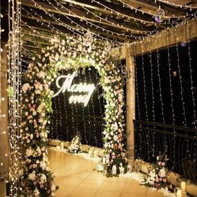 img 1 attached to Geanmoki 306 LED Window Curtain String Lights: Perfect Home Garden Wedding Party Wall Decorations