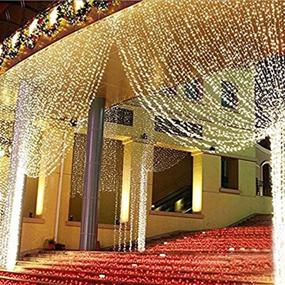 img 3 attached to Geanmoki 306 LED Window Curtain String Lights: Perfect Home Garden Wedding Party Wall Decorations