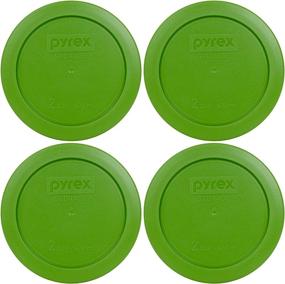 img 2 attached to Pyrex 7200-PC Round 2 Cup Storage Lid for Glass Bowls (4, Lawn Green) - Secure and Stylish Lid for Convenient Food Storage