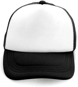 img 2 attached to 🧢 TOPTIE Curved Trucker Adjustable Snapback Black Boys' Hat - Stylish and Versatile Accessories for Kids