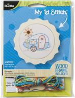 🚐 bucilla 4-inch camper stamped embroidery kit - my 1st stitch logo