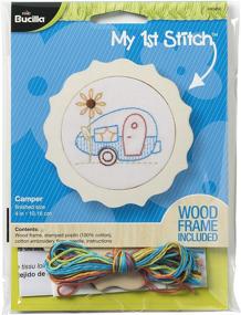 img 1 attached to 🚐 Bucilla 4-inch Camper Stamped Embroidery Kit - My 1st Stitch