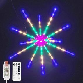 img 4 attached to 🎄 TPGEBO 112 LED Fairy String Lights with 8 Modes, Remote Control, and Dimmable Function - Waterproof Meteor Decorative Hanging Starburst Lights for Christmas Decoration