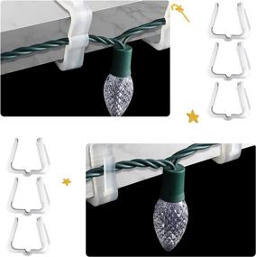 img 2 attached to 🎄 Pack of 50 Christmas Light Hanger Hooks 2 inch (1 5/8 inch) - Weatherproof Plastic Clips for Fascia Boards, Outdoor Holiday Light Clip for Christmas Party Decorations, Roof Gutter, Fence, Eave (2 Inch)