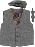 gioberti tweed vest set for kids and boys - includes matching cap and bow tie logo