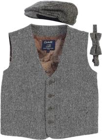 img 4 attached to Gioberti Tweed Vest Set for Kids and Boys - Includes Matching Cap and Bow Tie