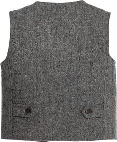 img 1 attached to Gioberti Tweed Vest Set for Kids and Boys - Includes Matching Cap and Bow Tie