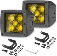 swatow industries led cubes amber: 2pcs 50w 3 inch led pod lights for off-road vehicles - waterproof, yellow led fog lights, spot driving lights, work light for trucks, atvs, utvs, cars, and boats logo