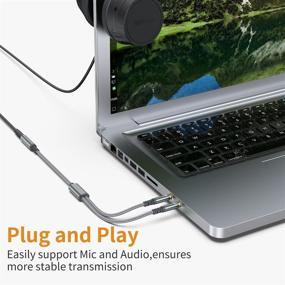 img 3 attached to Headset Splitter Headphone Earphones Port Grey