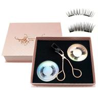 👁️ magnetic eyelashes applicator tool kit, dual magnetic eyelashes - no eyeliner or glue needed, includes 2 pairs of natural look magnetic false eyelashes in two different styles logo