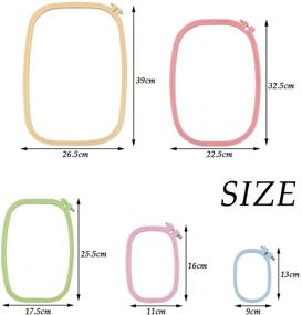 img 3 attached to 🧵 WOWOSS 5 Piece ABS Plastic Embroidery Hoops Set - 5, 6, 10, 12, 15 Inch Square Cross Stitch Hoops - Perfect for DIY Embroidery Craft Projects