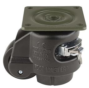 img 1 attached to FOOTMASTER GDR 80F BLK Ratcheting Leveling Caster: The Ultimate Mobility and Stability Solution