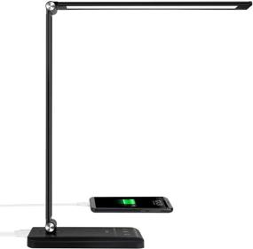 img 4 attached to 💡 Enhanced LED Desk Lamp with USB Charging Port, 3000mAh Battery, Eye-Caring Technology, 5 Color Modes, and 5 Brightness Levels - Ideal for Home Office, Working, and Reading