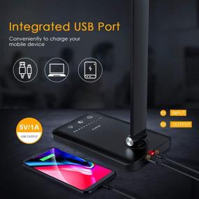 img 1 attached to 💡 Enhanced LED Desk Lamp with USB Charging Port, 3000mAh Battery, Eye-Caring Technology, 5 Color Modes, and 5 Brightness Levels - Ideal for Home Office, Working, and Reading