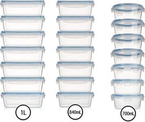 img 2 attached to 🍱 Shazo 42-Pack Food Storage Containers: Airtight, Leak-Proof, BPA-Free Lunch/Bento Box Set for Freezer & Microwave - Easy Snap Lock - Plastic Storage Container Set