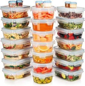 img 4 attached to 🍱 Shazo 42-Pack Food Storage Containers: Airtight, Leak-Proof, BPA-Free Lunch/Bento Box Set for Freezer & Microwave - Easy Snap Lock - Plastic Storage Container Set