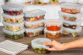 img 3 attached to 🍱 Shazo 42-Pack Food Storage Containers: Airtight, Leak-Proof, BPA-Free Lunch/Bento Box Set for Freezer & Microwave - Easy Snap Lock - Plastic Storage Container Set