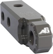 π agency 6 2 inch double hole recovery shackle block assembly - hitch receiver block - powder coat grey - made in usa with us certified materials - includes hitch pin and d-ring logo