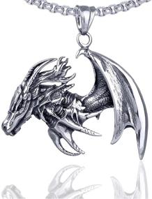 img 4 attached to Xusamss Titanium Dragon Pendant Necklace