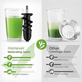 img 3 attached to 🍏 HOMEVER Cold Press Juicer: Reverse Function, Easy to Clean, Quiet Motor, High Nutrient Juicing | BPA Free, Silver