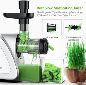 img 2 attached to 🍏 HOMEVER Cold Press Juicer: Reverse Function, Easy to Clean, Quiet Motor, High Nutrient Juicing | BPA Free, Silver