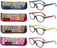 👓 fashionable & functional: eyeguard 4 pack reading glasses with colorful spring hinges for women logo