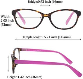 img 3 attached to 👓 Fashionable & Functional: EYEGUARD 4 Pack Reading Glasses with Colorful Spring Hinges for Women