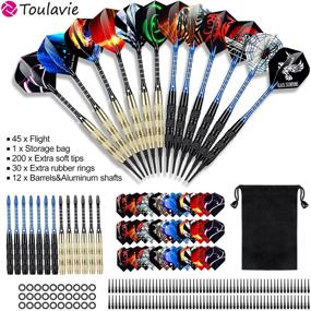 img 3 attached to 🎯 TT Toulavie Soft Tip Darts Set - 12 Pcs Plastic Tip 18 Gram Dart Set with 2 Colors Aluminum Shafts, 45 Dart Flights, 200 Extra Dart Tips, Rubber Rings, and 1 Storage Bag - Ideal for Electronic Dart Board