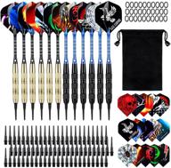 🎯 tt toulavie soft tip darts set - 12 pcs plastic tip 18 gram dart set with 2 colors aluminum shafts, 45 dart flights, 200 extra dart tips, rubber rings, and 1 storage bag - ideal for electronic dart board логотип