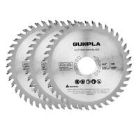 gunpla 3-piece 4.5-inch 40-tooth alloy steel tungsten carbide tipped (tct) saw blade for general purpose cutting of hard & soft wood, with 7/8-inch arbor logo