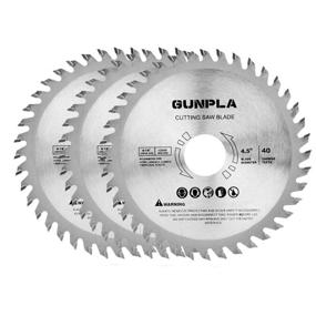 img 4 attached to Gunpla 3-Piece 4.5-inch 40-Tooth Alloy Steel Tungsten Carbide Tipped (TCT) Saw Blade for General Purpose Cutting of Hard & Soft Wood, with 7/8-inch Arbor