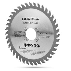 img 2 attached to Gunpla 3-Piece 4.5-inch 40-Tooth Alloy Steel Tungsten Carbide Tipped (TCT) Saw Blade for General Purpose Cutting of Hard & Soft Wood, with 7/8-inch Arbor