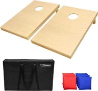 premium solid wood cornhole set - choose between 4ft x 2ft or 3ft x 2ft game boards, includes set of 8 corn hole toss bags логотип