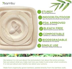 img 3 attached to 🌿 Bambu: 7 Inch Square Disposable Bamboo Plates - Pack of 25 | Eco-Friendly, Biodegradable, and Compostable | Ideal for Parties, Weddings, Events, Picnics, or Any Occasion