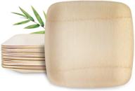 🌿 bambu: 7 inch square disposable bamboo plates - pack of 25 | eco-friendly, biodegradable, and compostable | ideal for parties, weddings, events, picnics, or any occasion logo