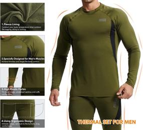 img 2 attached to 🔥 Men's Winter Hunting Gear: Thermal Fleece Lined Long Johns Set - Warm Base Layer for Skiing, Sports & Outdoor Activities