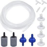 🐠 shappy 6.5 feet standard airline tubing kit for fish tank - includes 2 bubble release air stones, 2 check valves, 4 suction cup clips, 2 straight connectors, and 2 t-connectors логотип