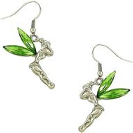 🎁 tinkerbell fairy earrings - green crystal wings in a gift box - dianal boutique fairy tinker bell logo