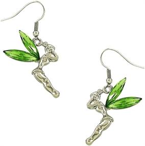 img 1 attached to 🎁 Tinkerbell Fairy Earrings - Green Crystal Wings in a Gift Box - DianaL Boutique Fairy Tinker Bell